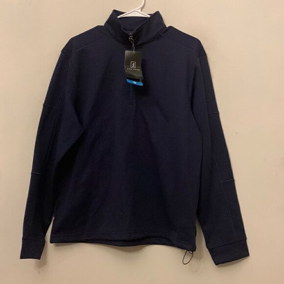 PGA Tour quarter zip navy pullover Size S NWT - Picture 1 of 9